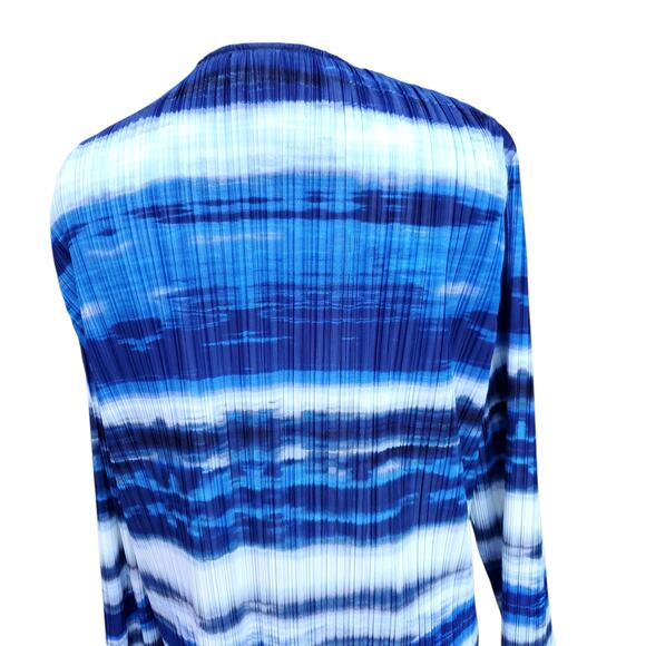 Chico's Collection Blue White Stripe Open Front Jacket Duster Chicos XL 16 - Picture 12 of 16